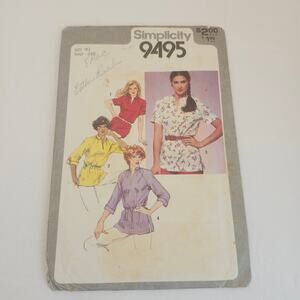 Simplicity Vintage 9495 Sewing Pattern Pullover Tunic Blouse Top Size 18.5